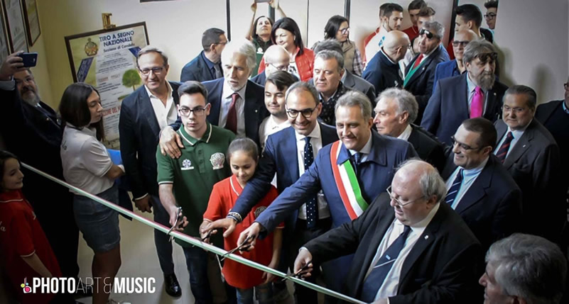 Tiro a Segno Candela. il Presidente del CONI Giovanni Malagò inaugura il Museo Storico.